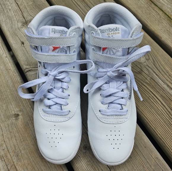 Reebok Freestyle high top sneakes, size 7 - Picture 5 of 10